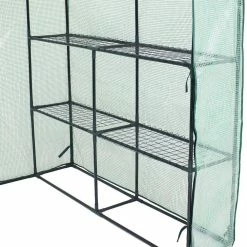 Sunnydaze Decor Sunnydaze 4 ft. x 4 ft. Green Grandeur Walk-In Greenhouse with 4 Shelves for Outdoors -Sunnydaze Decor Sales sunnydaze decor portable greenhouses hgh 833 76 1000