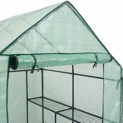 Sunnydaze Decor Sunnydaze 4 ft. x 4 ft. Green Grandeur Walk-In Greenhouse with 4 Shelves for Outdoors -Sunnydaze Decor Sales sunnydaze decor portable greenhouses hgh 833 fa 1000