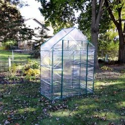 Sunnydaze Decor Sunnydaze 4 ft. x 2 ft. x 6 ft. Clear Outdoors Deluxe Walk-In Greenhouse with 4-Shelves -Sunnydaze Decor Sales sunnydaze decor portable greenhouses hgh 840 76 1000