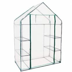 Sunnydaze Decor Sunnydaze 4 ft. x 2 ft. x 6 ft. Clear Outdoors Deluxe Walk-In Greenhouse with 4-Shelves -Sunnydaze Decor Sales sunnydaze decor portable greenhouses hgh 840 c3 1000