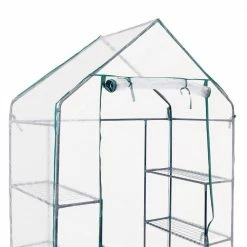 Sunnydaze Decor Sunnydaze 4 ft. x 2 ft. x 6 ft. Clear Outdoors Deluxe Walk-In Greenhouse with 4-Shelves -Sunnydaze Decor Sales sunnydaze decor portable greenhouses hgh 840 fa 1000