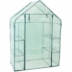 Sunnydaze Decor Sunnydaze 4 ft. x 2 ft. x 6 ft. Green Outdoor Portable Deluxe Walk-In Greenhouse with 4-Shelves -Sunnydaze Decor Sales sunnydaze decor portable greenhouses hgh 857 c3 1000