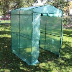 Sunnydaze Decor Sunnydaze 4 ft. x 6 ft. x 6 ft. Green Outdoors Deluxe Walk-In Greenhouse with 1-Shelf -Sunnydaze Decor Sales sunnydaze decor portable greenhouses hgh 864 44 1000