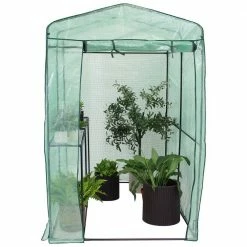 Sunnydaze Decor Sunnydaze 4 ft. x 6 ft. x 6 ft. Green Outdoors Deluxe Walk-In Greenhouse with 1-Shelf -Sunnydaze Decor Sales sunnydaze decor portable greenhouses hgh 864 4f 1000