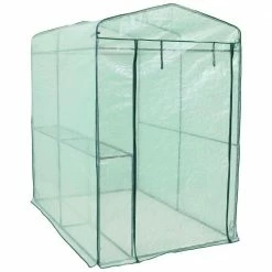 Sunnydaze Decor Sunnydaze 4 ft. x 6 ft. x 6 ft. Green Outdoors Deluxe Walk-In Greenhouse with 1-Shelf -Sunnydaze Decor Sales sunnydaze decor portable greenhouses hgh 864 c3 1000