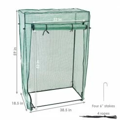 Sunnydaze Decor Sunnydaze 38.5 in. W x 18.5 in. D x 59 in. H Deluxe Potted Plant and Tomato Plant Greenhouse, Green -Sunnydaze Decor Sales sunnydaze decor portable greenhouses hgh 888 1f 1000