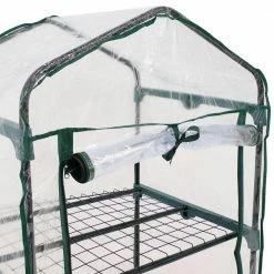 Sunnydaze Decor Sunnydaze 2 ft. 3 in. x 1 ft. 7 in. x 4 ft. 2 in. Portable 3-Tier Mini Greenhouse for Outdoors - Clear -Sunnydaze Decor Sales sunnydaze decor portable greenhouses hgh 918 1f 1000