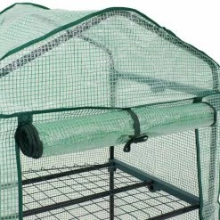 Sunnydaze Decor Sunnydaze 2 ft. 3 in. x 1 ft. 7 in. x 4 ft. 2 in. Portable 3-Tier Mini Greenhouse for Outdoors - Green -Sunnydaze Decor Sales sunnydaze decor portable greenhouses hgh 925 1f 1000