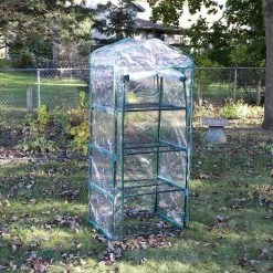 Sunnydaze Decor Sunnydaze 2 ft. 3 in. x 1 ft. 7 in. x 5 ft. 2.5 in. Portable 4-Tier Mini Greenhouse for Outdoors - Clear 17 Sunnydaze Decor Sunnydaze 2 ft. 3 in. x 1 ft. 7 in. x 5 ft. 2.5 in. Portable 4-Tier Mini Greenhouse for Outdoors - Clear -Sunnydaze Decor Sales sunnydaze decor portable greenhouses hgh 932 31 1000