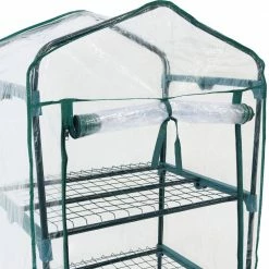 Sunnydaze Decor Sunnydaze 2 ft. 3 in. x 1 ft. 7 in. x 5 ft. 2.5 in. Portable 4-Tier Mini Greenhouse for Outdoors - Clear 12 Sunnydaze Decor Sunnydaze 2 ft. 3 in. x 1 ft. 7 in. x 5 ft. 2.5 in. Portable 4-Tier Mini Greenhouse for Outdoors - Clear -Sunnydaze Decor Sales sunnydaze decor portable greenhouses hgh 932 4f 1000