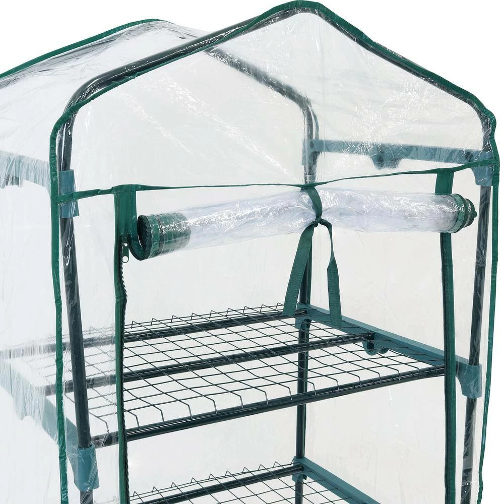 Sunnydaze Decor Sunnydaze 2 ft. 3 in. x 1 ft. 7 in. x 5 ft. 2.5 in. Portable 4-Tier Mini Greenhouse for Outdoors - Clear 4 Sunnydaze Decor Sunnydaze 2 ft. 3 in. x 1 ft. 7 in. x 5 ft. 2.5 in. Portable 4-Tier Mini Greenhouse for Outdoors - Clear - Image 4