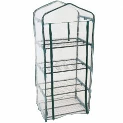 Sunnydaze Decor Sunnydaze 2 ft. 3 in. x 1 ft. 7 in. x 5 ft. 2.5 in. Portable 4-Tier Mini Greenhouse for Outdoors - Clear 15 Sunnydaze Decor Sunnydaze 2 ft. 3 in. x 1 ft. 7 in. x 5 ft. 2.5 in. Portable 4-Tier Mini Greenhouse for Outdoors - Clear -Sunnydaze Decor Sales sunnydaze decor portable greenhouses hgh 932 fa 1000