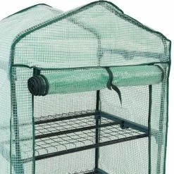 Sunnydaze Decor Sunnydaze 2 ft. 3 in. x 1 ft. 7 in. x 5 ft. 2.5 in. Portable 4-Tier Mini Greenhouse for Outdoors - Green -Sunnydaze Decor Sales sunnydaze decor portable greenhouses hgh 949 4f 1000