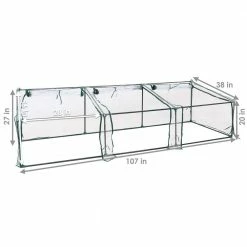 Sunnydaze Decor Sunnydaze 8 ft./11 in. W x 3 ft./2 in. x 2 ft./3 in. Clear Mini Slanted Cloche Greenhouse with Zippered Doors 12 Sunnydaze Decor Sunnydaze 8 ft./11 in. W x 3 ft./2 in. x 2 ft./3 in. Clear Mini Slanted Cloche Greenhouse with Zippered Doors -Sunnydaze Decor Sales sunnydaze decor portable greenhouses hgh 970 1f 1000