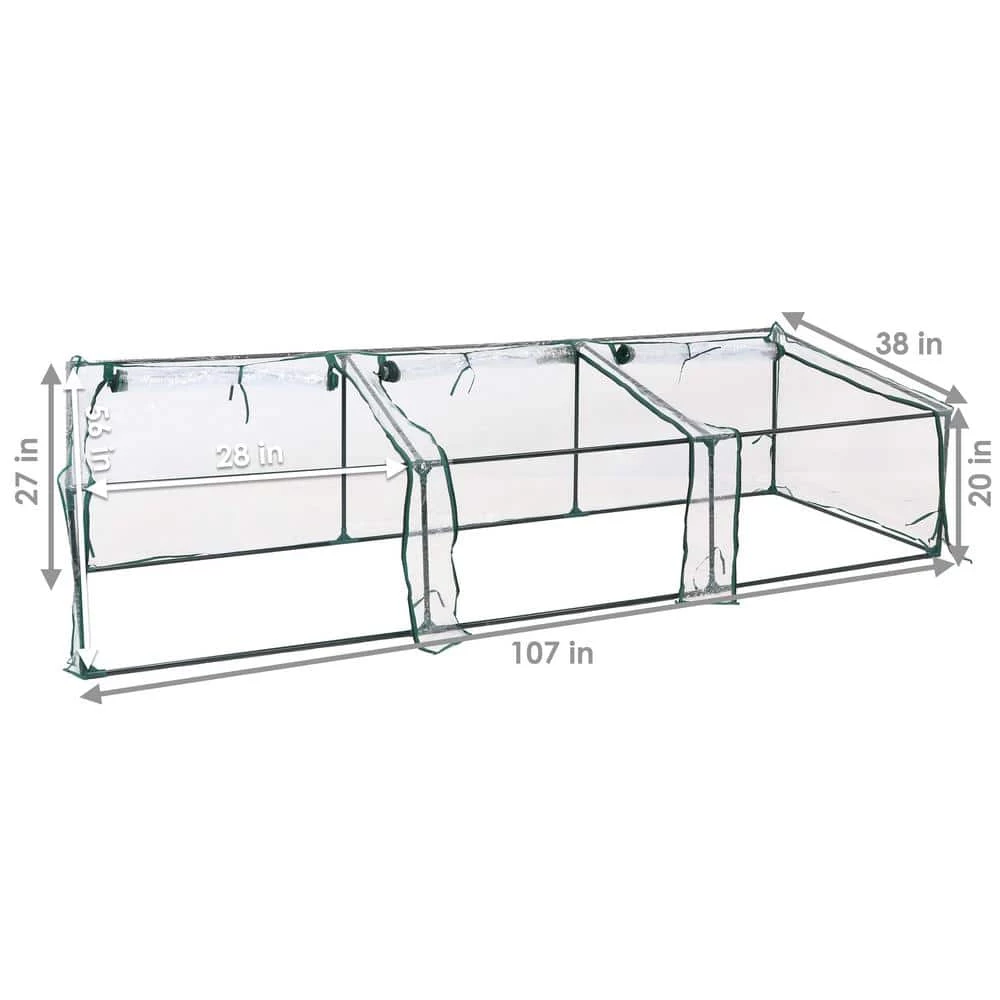 Sunnydaze Decor Sunnydaze 8 ft./11 in. W x 3 ft./2 in. x 2 ft./3 in. Clear Mini Slanted Cloche Greenhouse with Zippered Doors 5 Sunnydaze Decor Sunnydaze 8 ft./11 in. W x 3 ft./2 in. x 2 ft./3 in. Clear Mini Slanted Cloche Greenhouse with Zippered Doors - Image 5