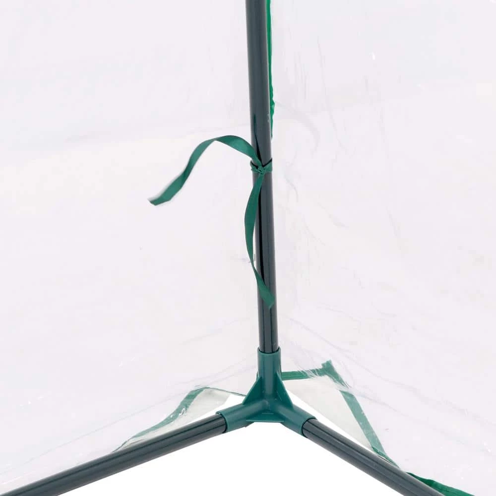 Sunnydaze Decor Sunnydaze 8 ft./11 in. W x 3 ft./2 in. x 2 ft./3 in. Clear Mini Slanted Cloche Greenhouse with Zippered Doors 3 Sunnydaze Decor Sunnydaze 8 ft./11 in. W x 3 ft./2 in. x 2 ft./3 in. Clear Mini Slanted Cloche Greenhouse with Zippered Doors - Image 3