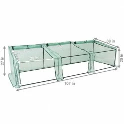 Sunnydaze Decor Sunnydaze 107 in. W x 38 in. D x 27 in. H Green Mini Slanted Cloche Greenhouse with Zippered Doors -Sunnydaze Decor Sales sunnydaze decor portable greenhouses hgh 987 1f 1000