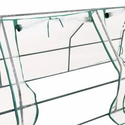 Sunnydaze Decor Sunnydaze 106 in. W x 34 in. D x 35.5 in. H PVC and Steel Seedling Cloche Mini Greenhouse with Zippered Doors - Clear 12 Sunnydaze Decor Sunnydaze 106 in. W x 34 in. D x 35.5 in. H PVC and Steel Seedling Cloche Mini Greenhouse with Zippered Doors - Clear -Sunnydaze Decor Sales sunnydaze decor portable greenhouses hgh 994 4f 1000
