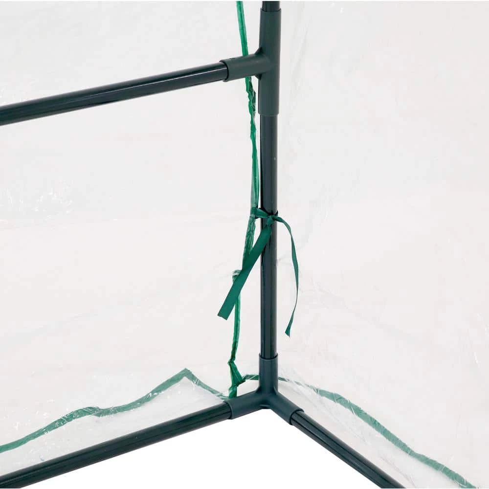 Sunnydaze Decor Sunnydaze 106 in. W x 34 in. D x 35.5 in. H PVC and Steel Seedling Cloche Mini Greenhouse with Zippered Doors - Clear 3 Sunnydaze Decor Sunnydaze 106 in. W x 34 in. D x 35.5 in. H PVC and Steel Seedling Cloche Mini Greenhouse with Zippered Doors - Clear - Image 3