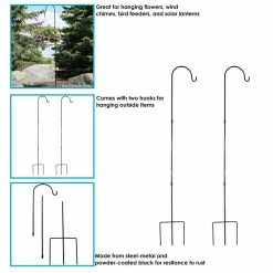 Sunnydaze Decor 82 in. Durable Powder-Coated Steel Set of 2 Single Shepherd Hooks -Sunnydaze Decor Sales sunnydaze decor shepherd s hooks hmi 578 4f 1000