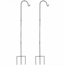 Sunnydaze Decor 82 in. Durable Powder-Coated Steel Set of 2 Single Shepherd Hooks