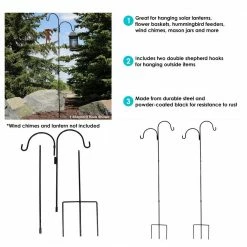 Sunnydaze Decor 84 in. Durable Powder-Coated Steel Double Shepherd Hook (Set of 2) -Sunnydaze Decor Sales sunnydaze decor shepherd s hooks hmi 585 4f 1000
