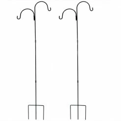 Sunnydaze Decor 84 in. Durable Powder-Coated Steel Double Shepherd Hook (Set of 2)
