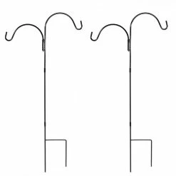 Sunnydaze Decor 48 in. Durable Powder-Coated Steel Double Shepherd Hook (Set of 2)
