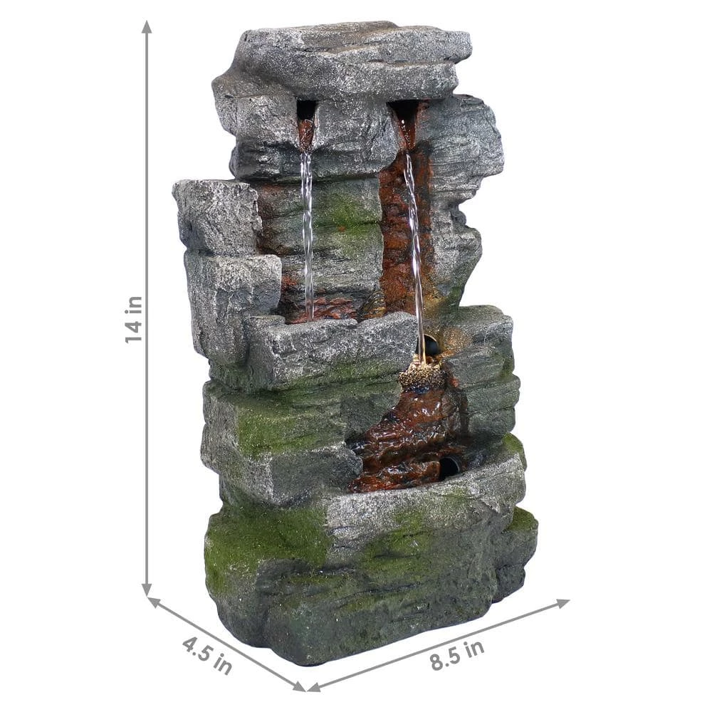 Sunnydaze Decor 14 in. Towering Cave Waterfall Indoor Tabletop Fountain with LED 4 Sunnydaze Decor 14 in. Towering Cave Waterfall Indoor Tabletop Fountain with LED - Image 4