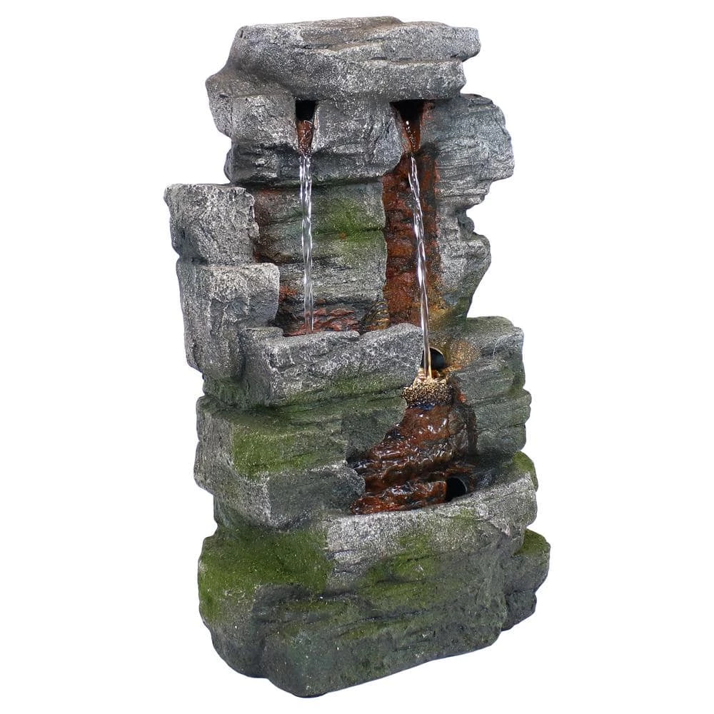 Sunnydaze Decor 14 in. Towering Cave Waterfall Indoor Tabletop Fountain with LED 1 Sunnydaze Decor 14 in. Towering Cave Waterfall Indoor Tabletop Fountain with LED