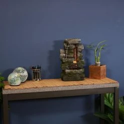 Sunnydaze Decor 14 in. Towering Cave Waterfall Indoor Tabletop Fountain with LED 16 Sunnydaze Decor 14 in. Towering Cave Waterfall Indoor Tabletop Fountain with LED -Sunnydaze Decor Sales sunnydaze decor tabletop fountains dw 208 76 1000