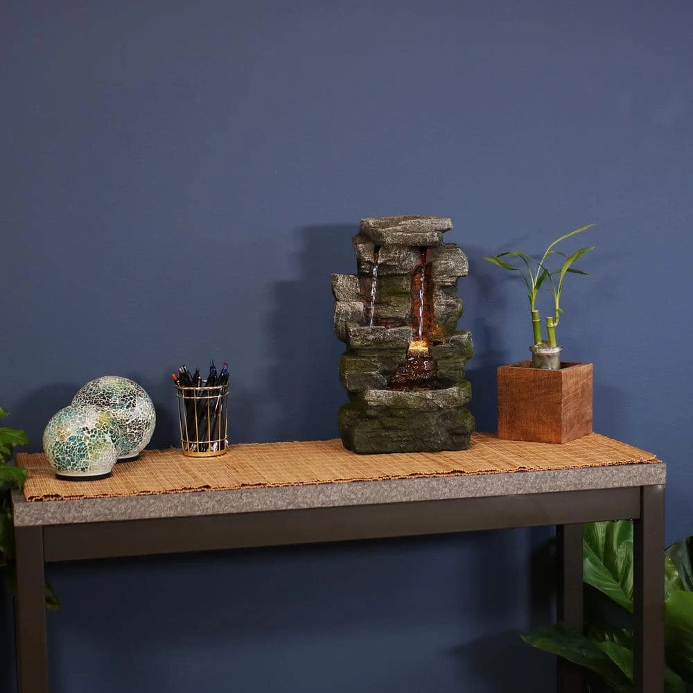 Sunnydaze Decor 14 in. Towering Cave Waterfall Indoor Tabletop Fountain with LED 8 Sunnydaze Decor 14 in. Towering Cave Waterfall Indoor Tabletop Fountain with LED - Image 8