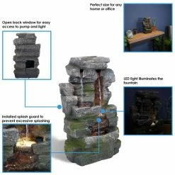 Sunnydaze Decor 14 in. Towering Cave Waterfall Indoor Tabletop Fountain with LED 11 Sunnydaze Decor 14 in. Towering Cave Waterfall Indoor Tabletop Fountain with LED -Sunnydaze Decor Sales sunnydaze decor tabletop fountains dw 208 c3 1000