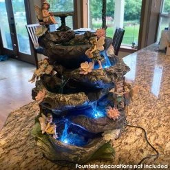 Sunnydaze Decor 14 in. 5-Step Rock Falls Tabletop Fountain with LED Lights 10 Sunnydaze Decor 14 in. 5-Step Rock Falls Tabletop Fountain with LED Lights -Sunnydaze Decor Sales sunnydaze decor tabletop fountains dw 34112 4f 1000