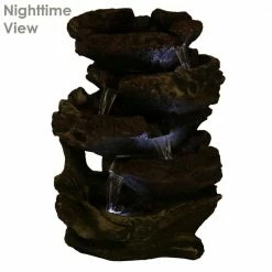 Sunnydaze Decor 14 in. 5-Step Rock Falls Tabletop Fountain with LED Lights 14 Sunnydaze Decor 14 in. 5-Step Rock Falls Tabletop Fountain with LED Lights -Sunnydaze Decor Sales sunnydaze decor tabletop fountains dw 34112 76 1000