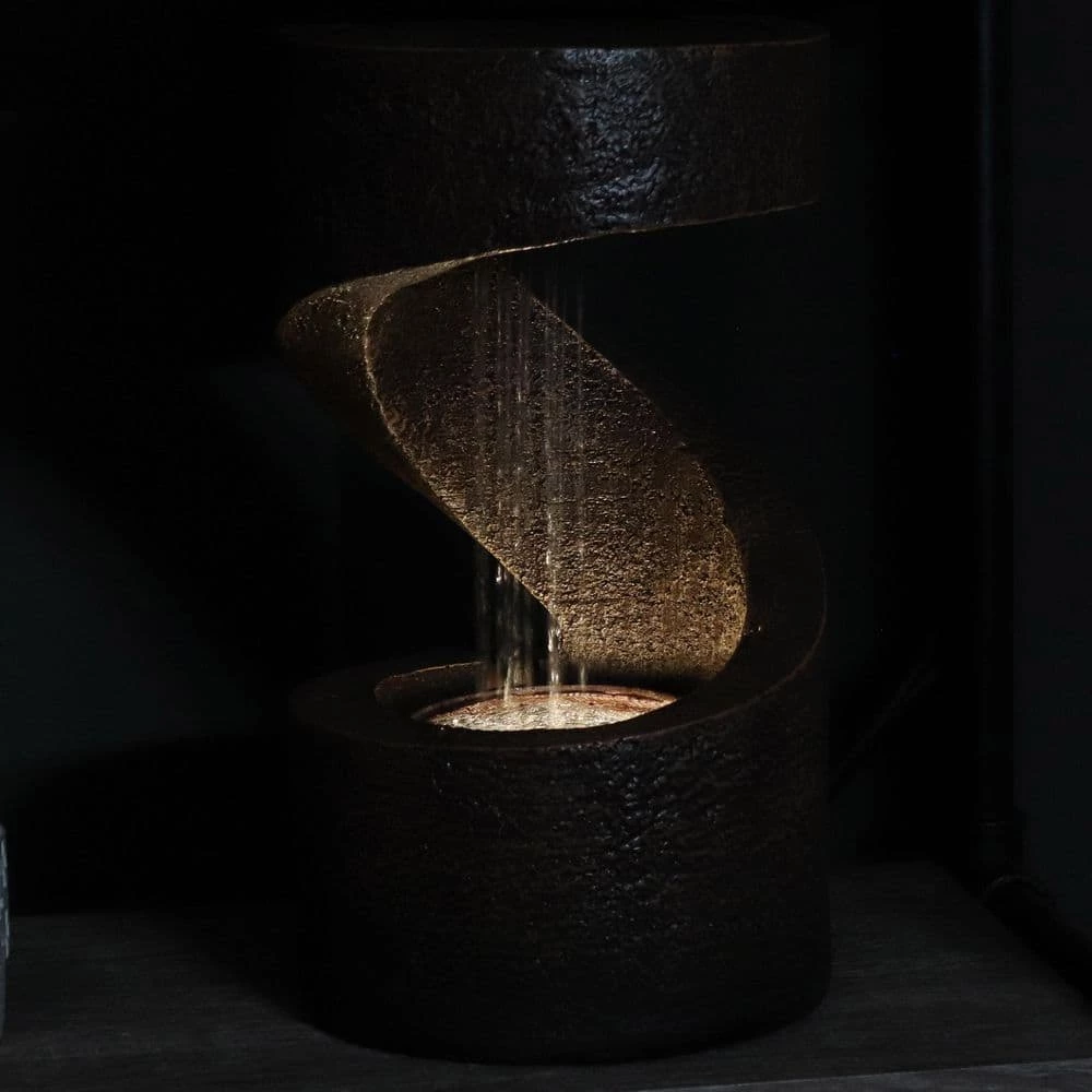 Sunnydaze Decor 13 in. Winding Showers Tabletop Water Fountain Feature with LED Light 2 Sunnydaze Decor 13 in. Winding Showers Tabletop Water Fountain Feature with LED Light - Image 2