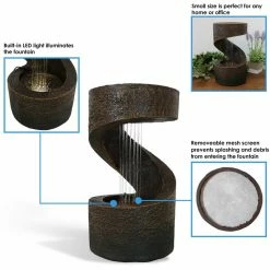 Sunnydaze Decor 13 in. Winding Showers Tabletop Water Fountain Feature with LED Light 13 Sunnydaze Decor 13 in. Winding Showers Tabletop Water Fountain Feature with LED Light -Sunnydaze Decor Sales sunnydaze decor tabletop fountains dw 662 c3 1000
