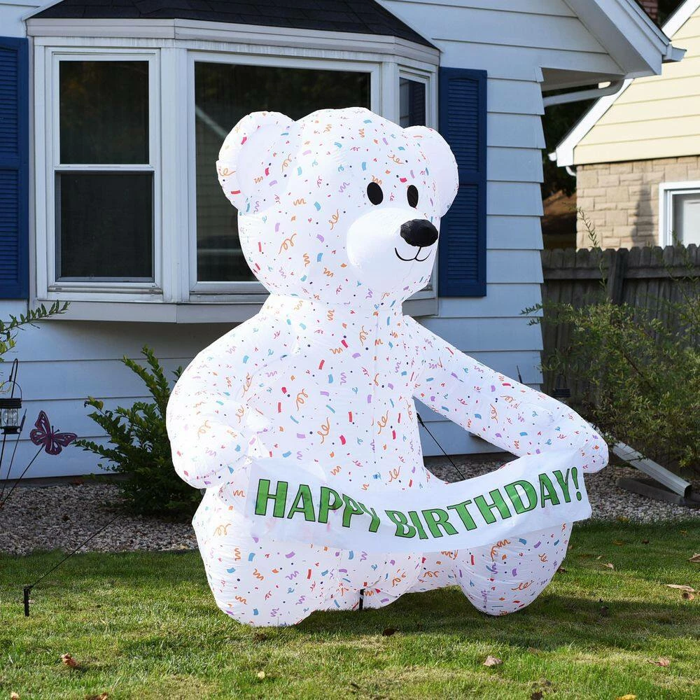 Sunnydaze Decor 6 ft. Sunnydaze Sprinkles the Inflatable Celebration Bear with 5 Banners 10 Sunnydaze Decor 6 ft. Sunnydaze Sprinkles the Inflatable Celebration Bear with 5 Banners - Image 10