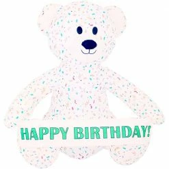 Sunnydaze Decor 6 ft. Sunnydaze Sprinkles the Inflatable Celebration Bear with 5 Banners