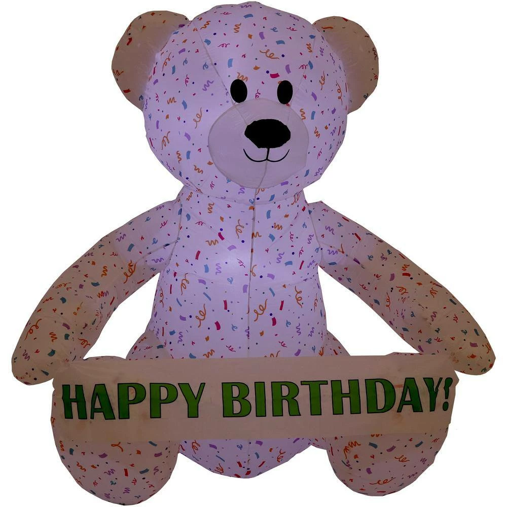 Sunnydaze Decor 6 ft. Sunnydaze Sprinkles the Inflatable Celebration Bear with 5 Banners 9 Sunnydaze Decor 6 ft. Sunnydaze Sprinkles the Inflatable Celebration Bear with 5 Banners - Image 9