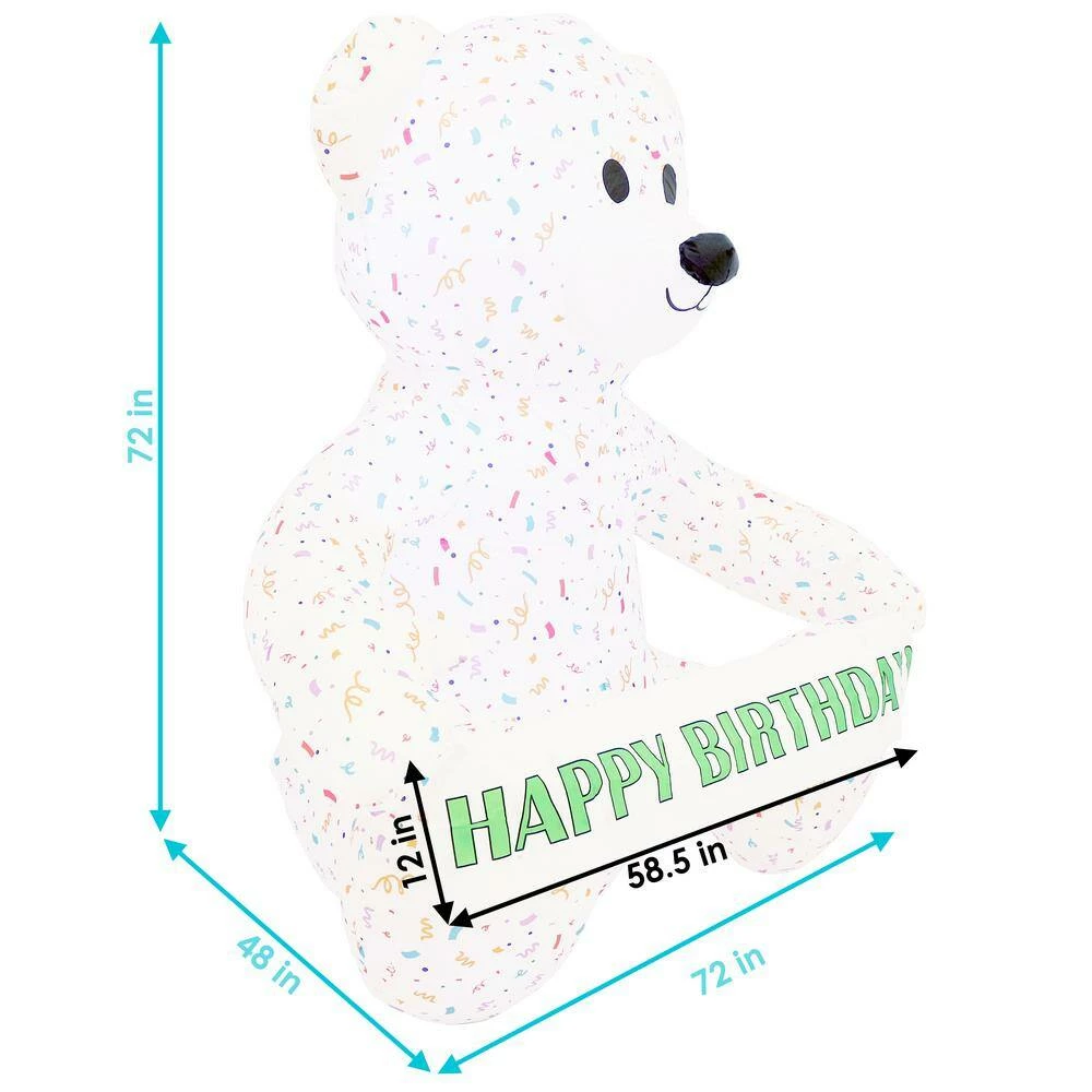 Sunnydaze Decor 6 ft. Sunnydaze Sprinkles the Inflatable Celebration Bear with 5 Banners 4 Sunnydaze Decor 6 ft. Sunnydaze Sprinkles the Inflatable Celebration Bear with 5 Banners - Image 4