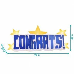 Sunnydaze Decor 8 ft. Sunnydaze Indoor/Outdoor Inflatable Congrats Star Decoration -Sunnydaze Decor Sales sunnydaze decor yard inflatables lde 700 c3 1000