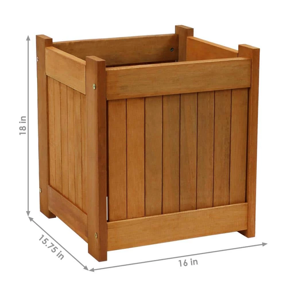 Sunnydaze Decor 16 in. Meranti Wood Outdoor Planter Box 4 Sunnydaze Decor 16 in. Meranti Wood Outdoor Planter Box - Image 4