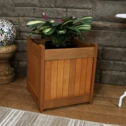 Sunnydaze Decor 16 in. Meranti Wood Outdoor Planter Box 15 Sunnydaze Decor 16 in. Meranti Wood Outdoor Planter Box -Sunnydaze Decor Sales teak oil sunnydaze decor planter boxes lam 592 31 1000