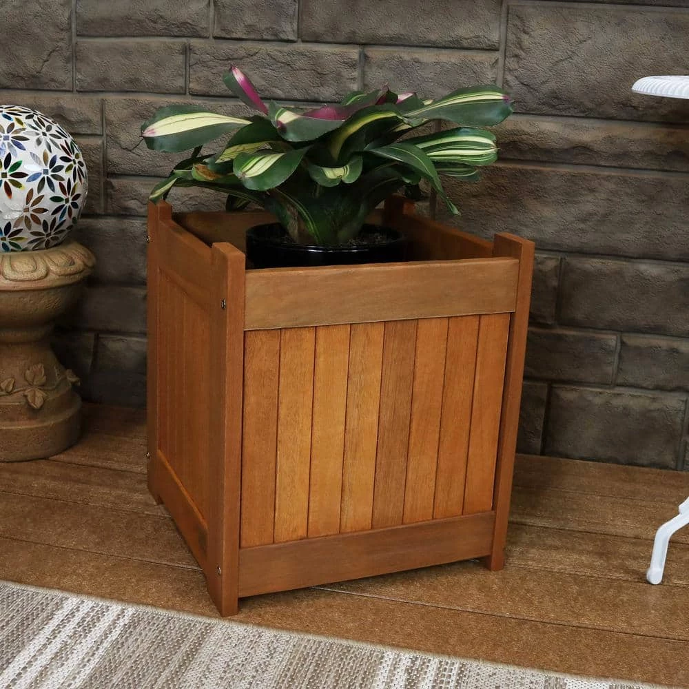 Sunnydaze Decor 16 in. Meranti Wood Outdoor Planter Box 8 Sunnydaze Decor 16 in. Meranti Wood Outdoor Planter Box - Image 8