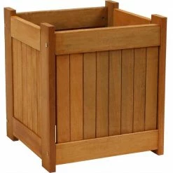 Sunnydaze Decor 16 in. Meranti Wood Outdoor Planter Box
