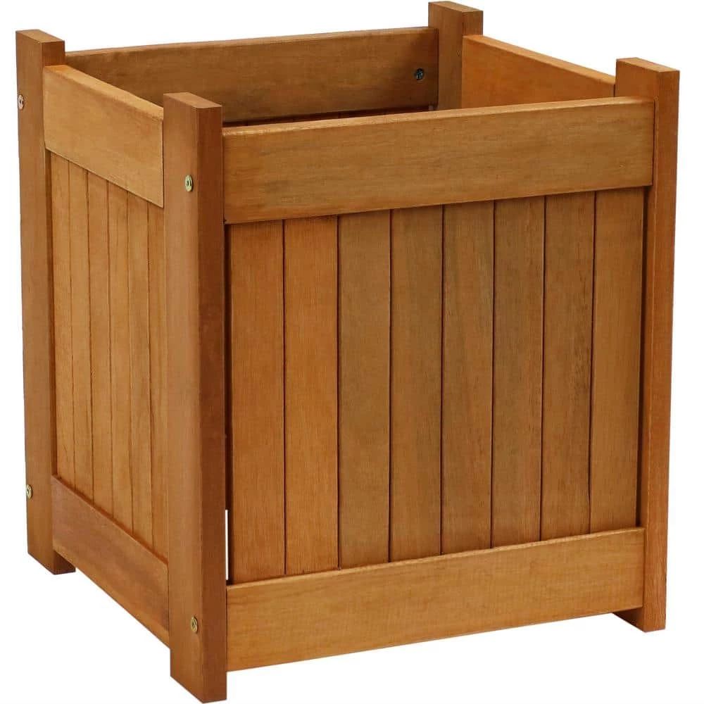 Sunnydaze Decor 16 in. Meranti Wood Outdoor Planter Box 1 Sunnydaze Decor 16 in. Meranti Wood Outdoor Planter Box