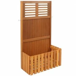 Sunnydaze Decor 44 in. Outdoor Garden Wood Planter Box with Privacy Screen