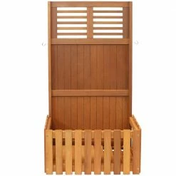 Sunnydaze Decor 44 in. Outdoor Garden Wood Planter Box with Privacy Screen -Sunnydaze Decor Sales teak oil sunnydaze decor planter boxes lam 676 c3 1000
