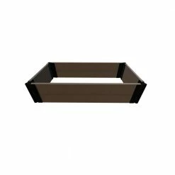 Frame It All Tool-Free Uptown Brown 2 ft. x 4 ft. x 11 in. Composite Raised Garden Bed - 1 in. Profile